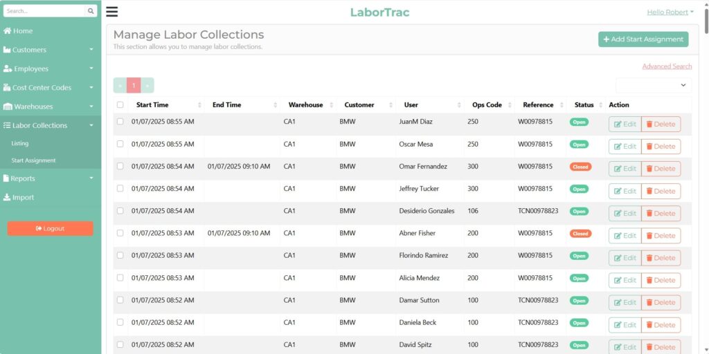 LaborTrac - Manage Labor Collections